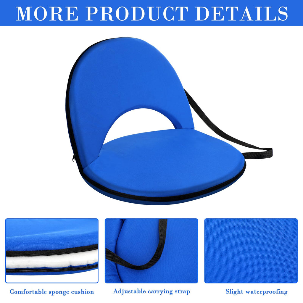 4 Pcs Adjustable Folding Portable Stadium Seats with Back D278549