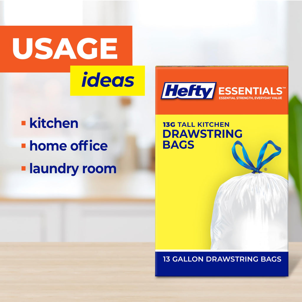 13 Gallon White Unscented Trash Bags 45ct N2750