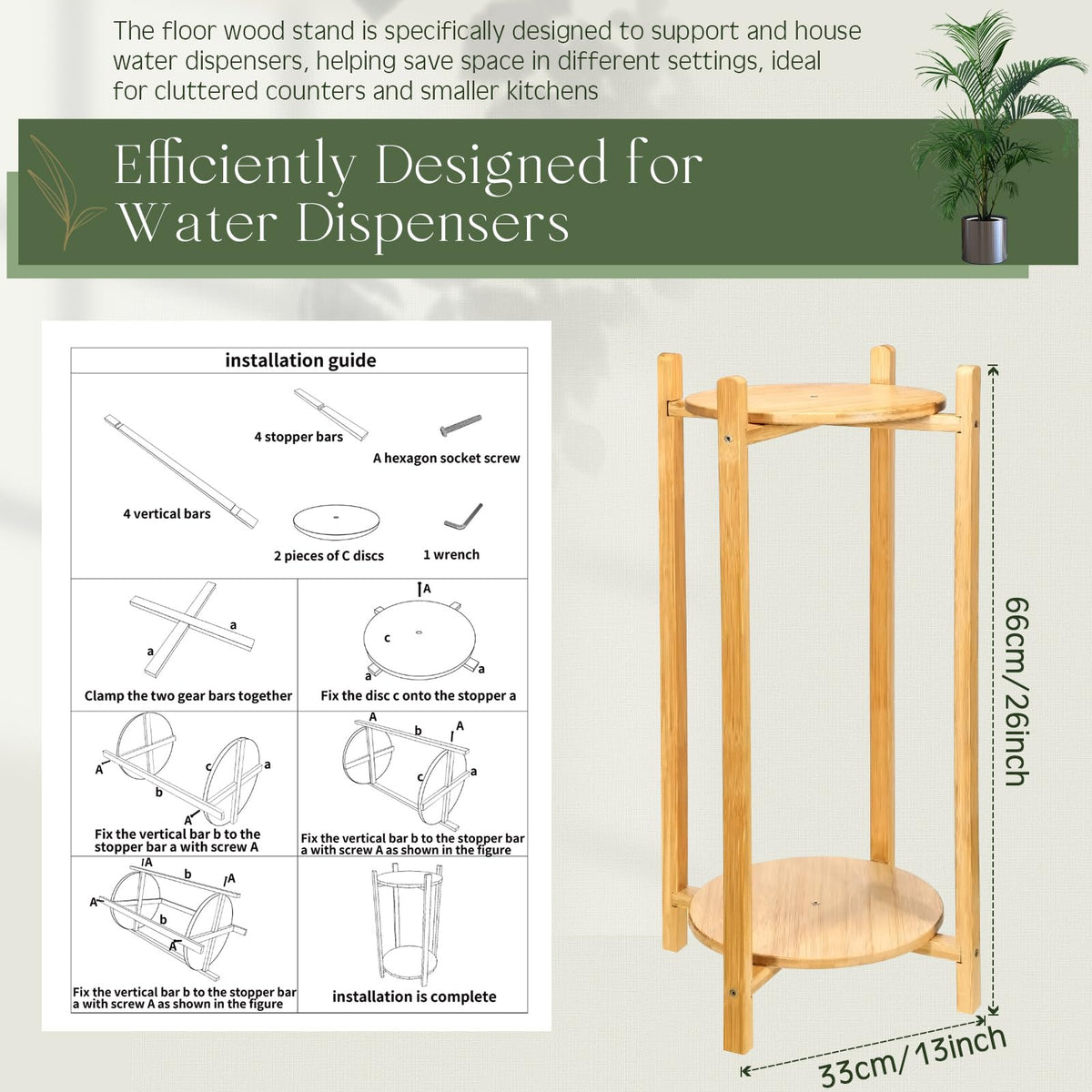 2 Tier Water Dispenser Floor Stand for 5 Gallon Jugs L47800