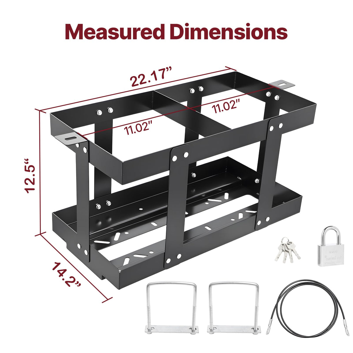 Heavy-Duty Fuel Jug Holder for Two 5 Gallon Gas Cans S417