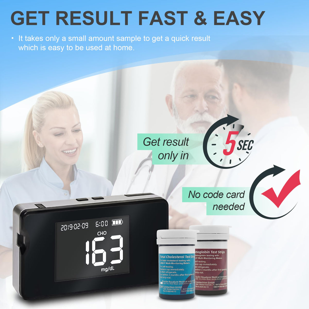 Hemoglobin Test Meter with 25 Test Strips H863