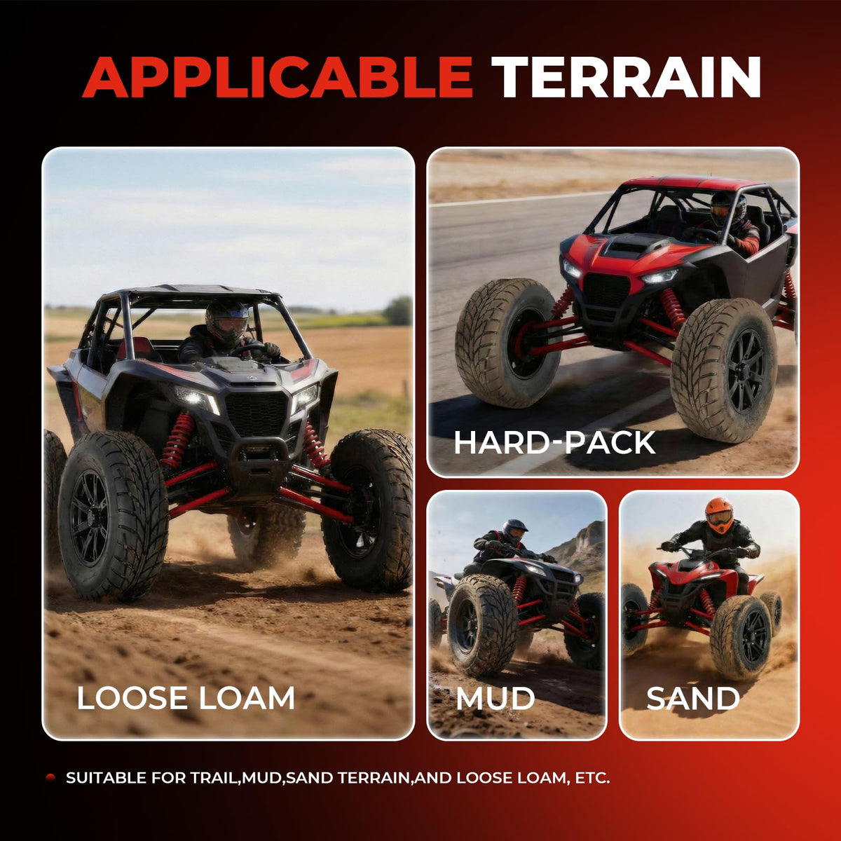 19x7-8 All-Terrain ATV UTV Tires Set of 2 U344