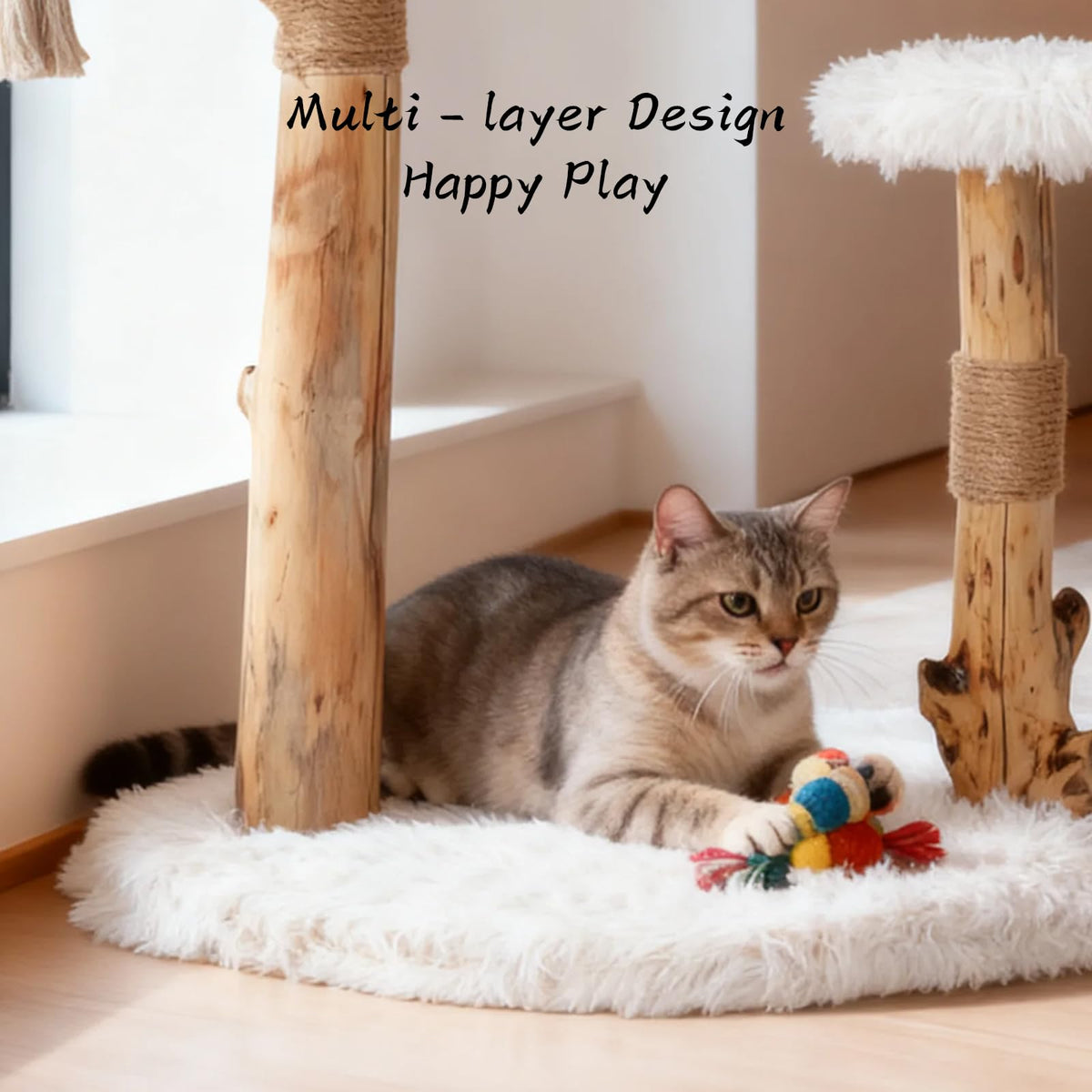 Modern Cat Tree Tower with Sisal Scratching Post K538791