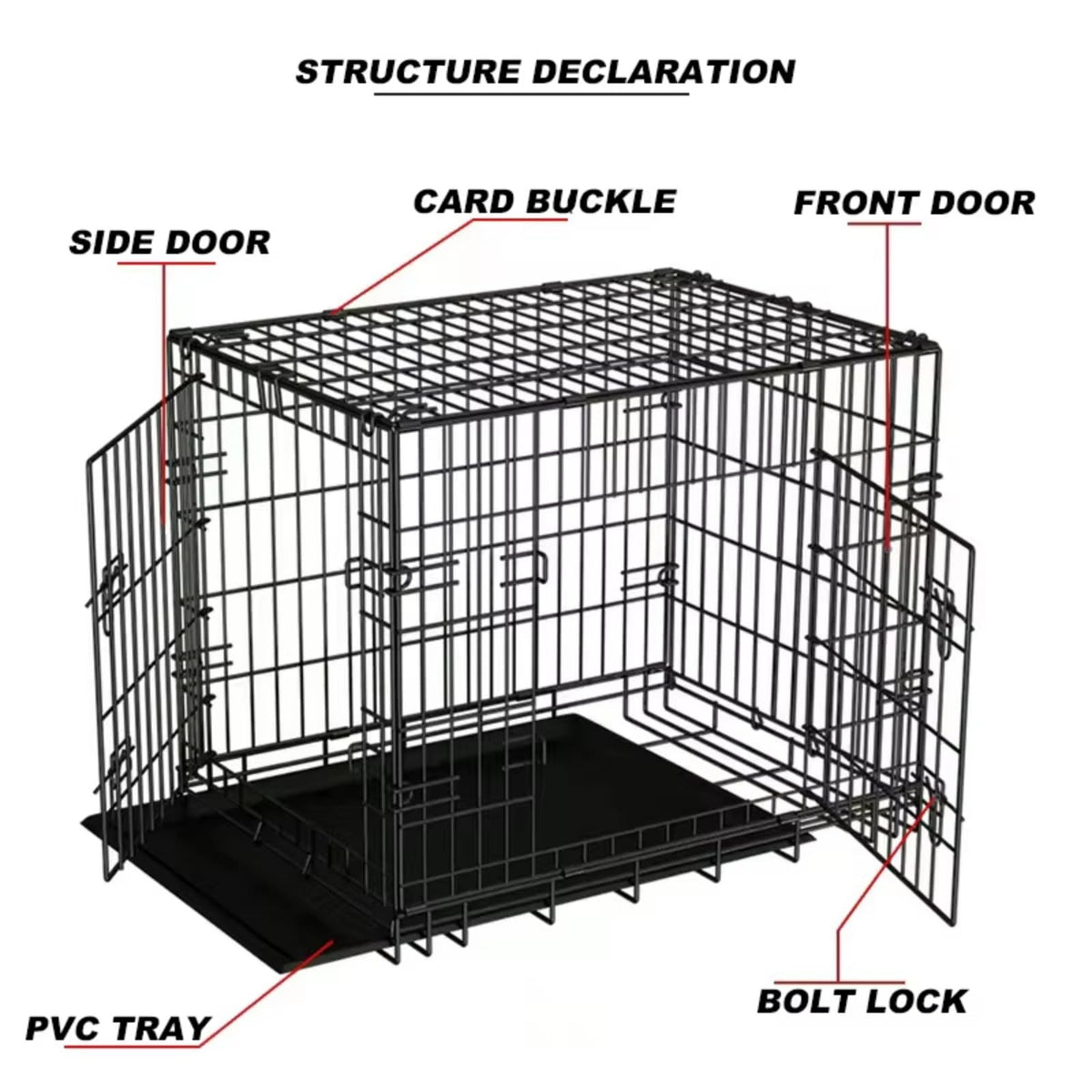 48 inch Portable Folding Dog Crate with Slide Out Tray S5951