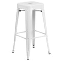 White Metal Indoor-Outdoor Barstool with Square Seat T117828