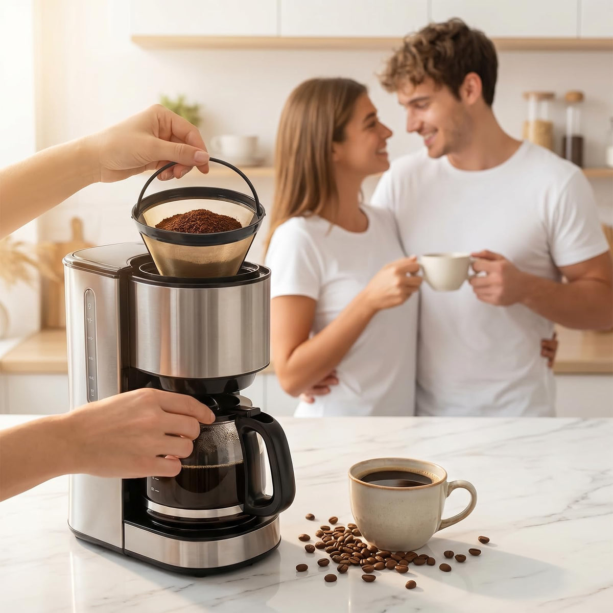 2 Pcs #4 Cone Reusable Stainless Steel Mesh Coffee Filters H4151