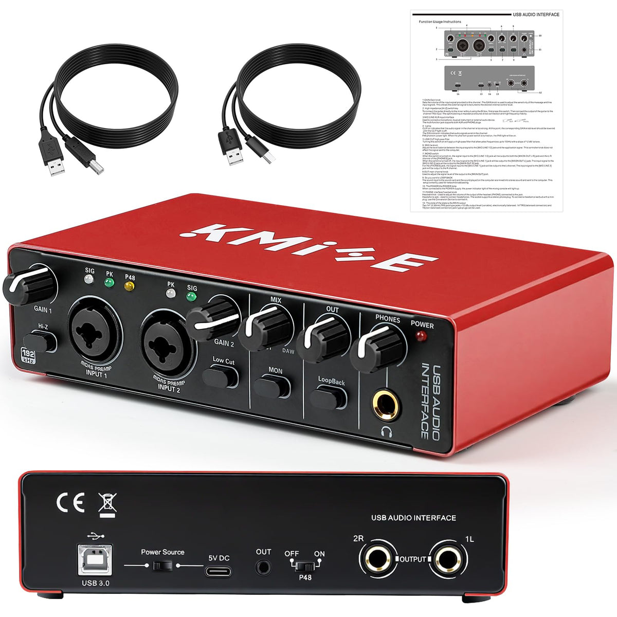 USB Audio Interface with 48V Phantom Power L5175
