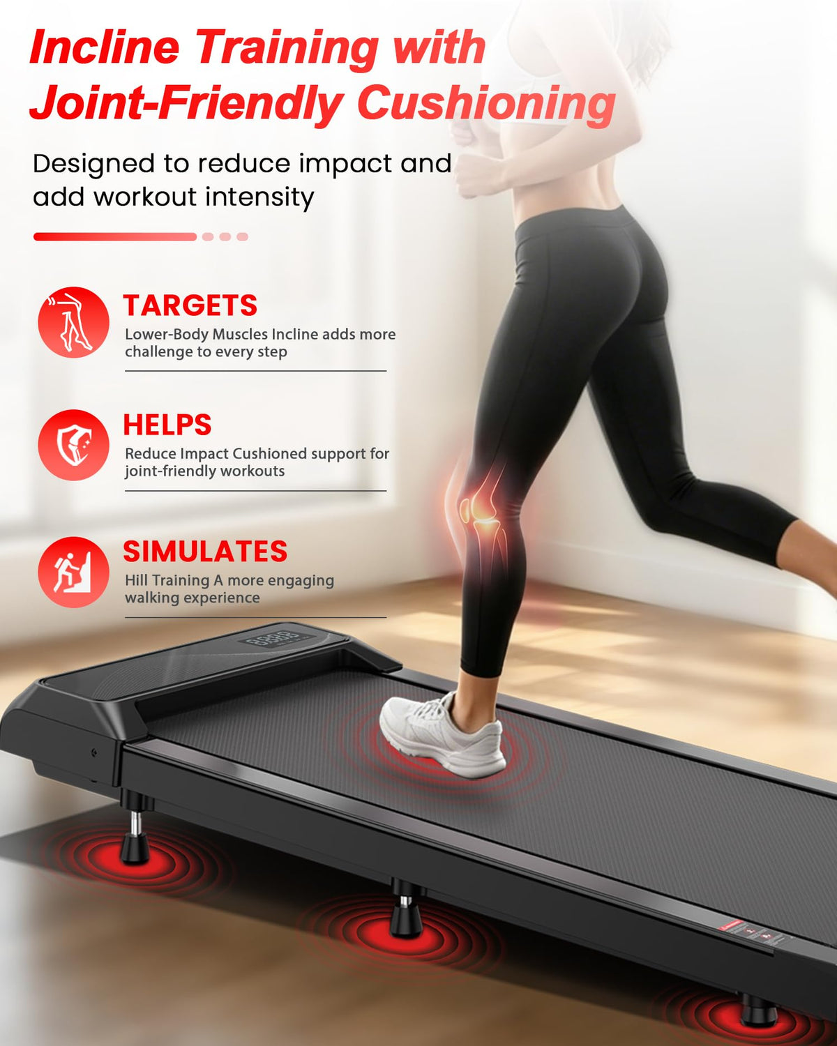 Under Desk Treadmill with 8% Incline F50050