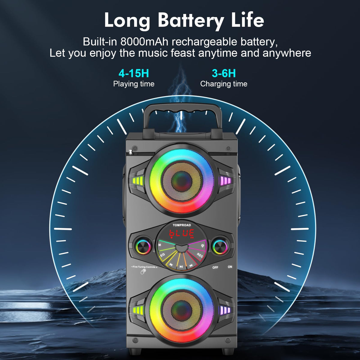 Portable Bluetooth Speakers 60W Wireless Stereo Sound I289580