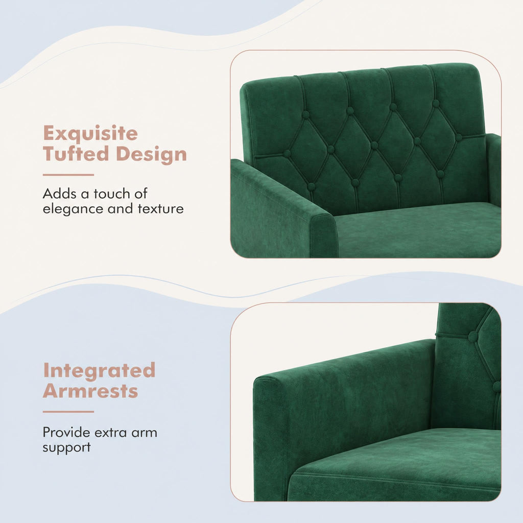 Green Velvet Accent Chairs Set of 2 W303096
