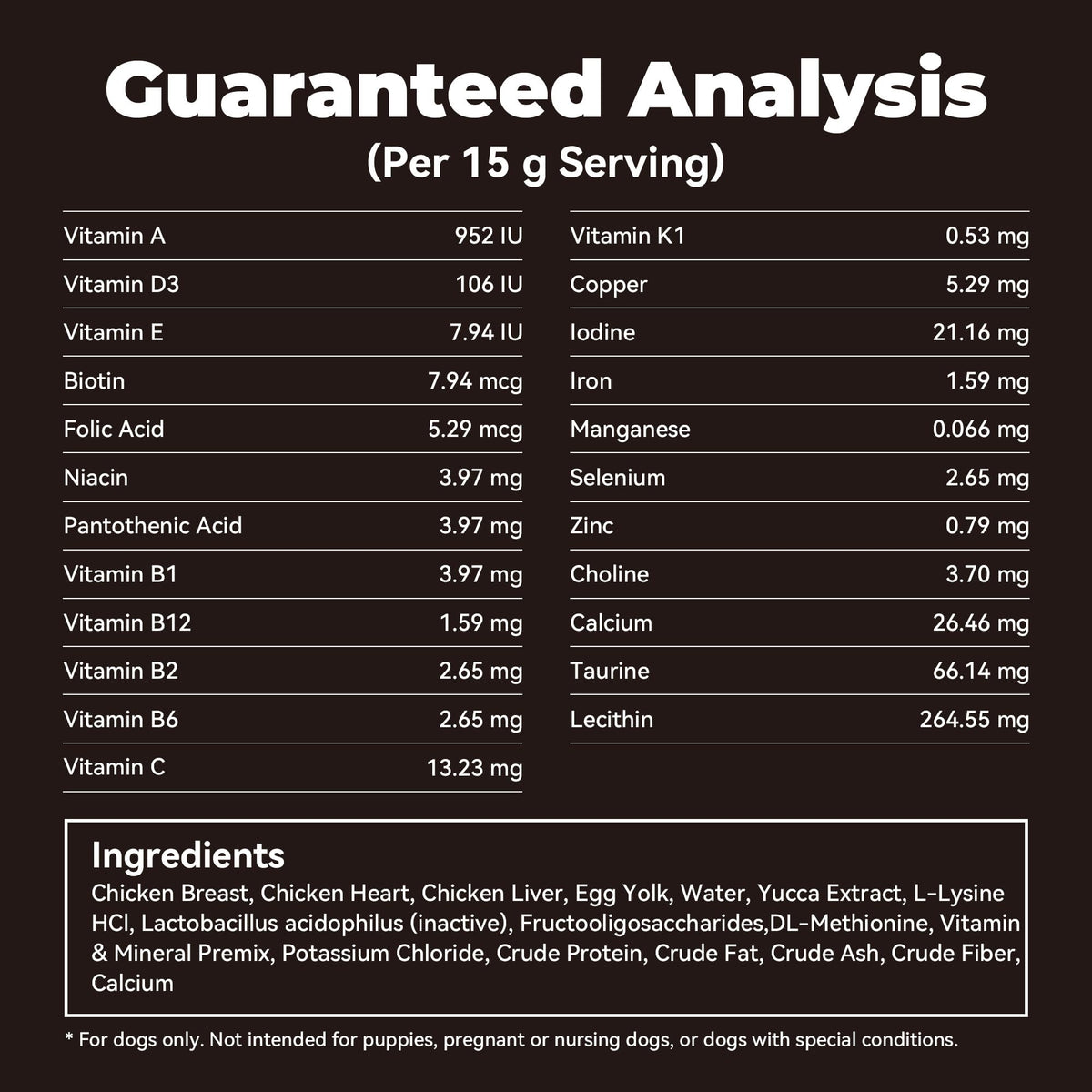 High Calorie Weight Gain Supplement for Dogs with Probiotics, Taurine & Vitamin E T20874