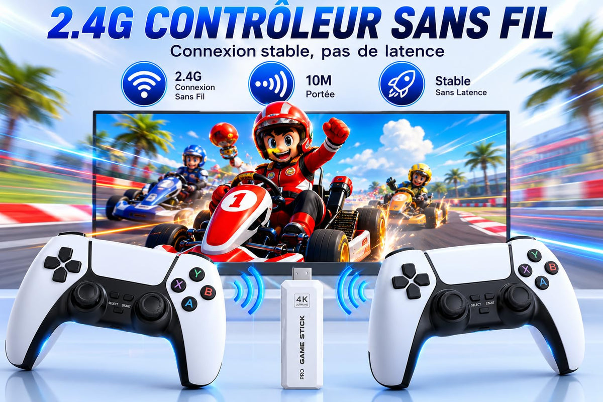 Wireless Retro Game Console with 2 Black Controllers Y7416