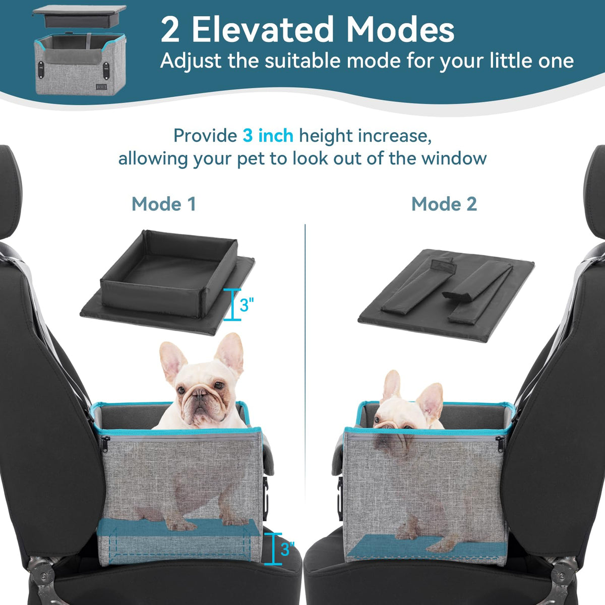 Foldable Dog Booster Car Seat with Safety Tether X22848