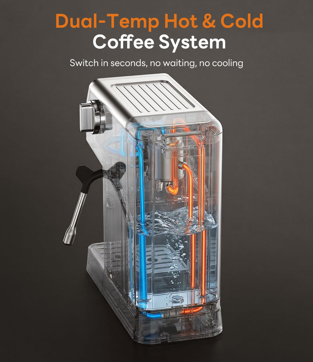 1400W Stainless Steel Espresso Machine with Milk Frother D462
