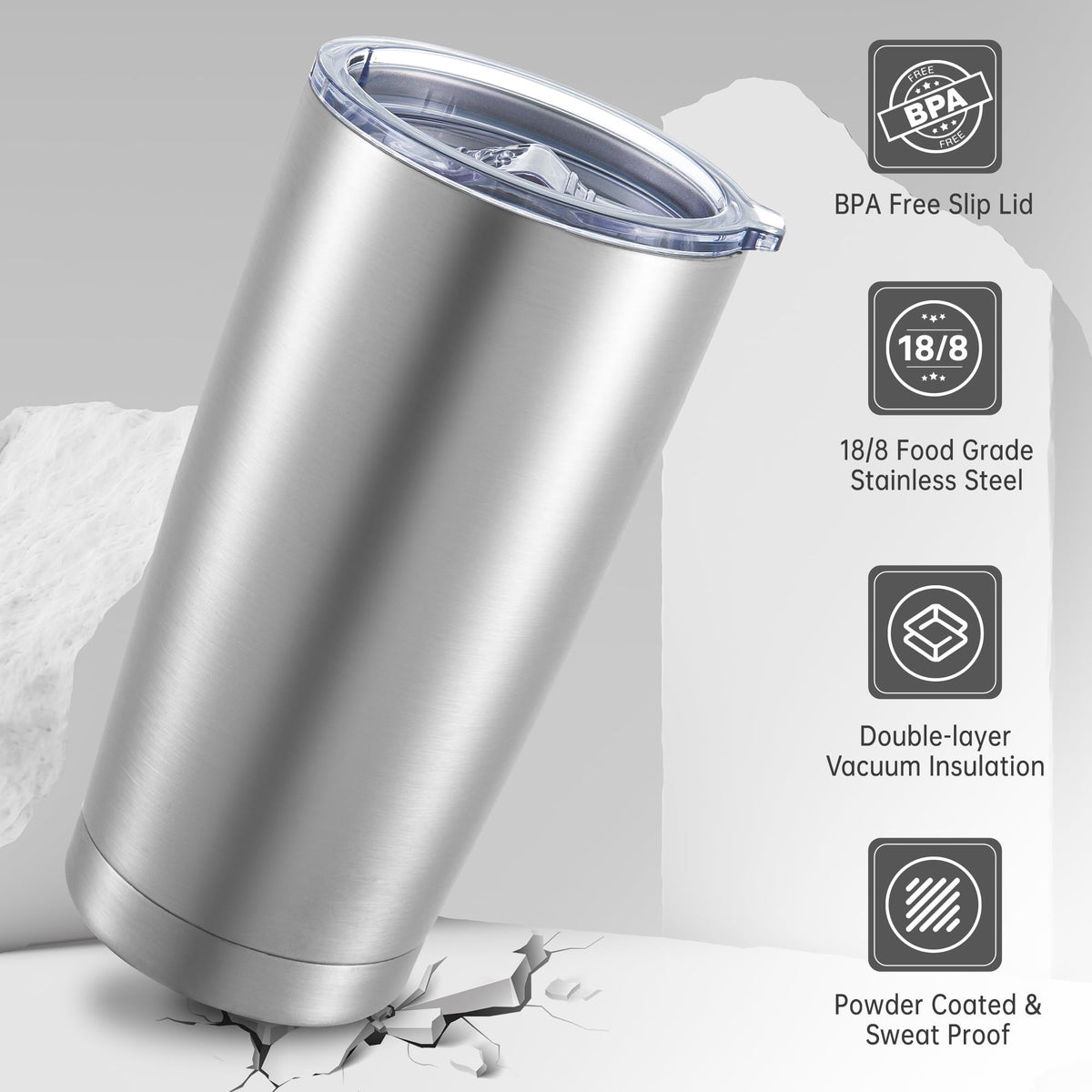 20 oz Stainless Steel Insulated Tumbler with Lid N552