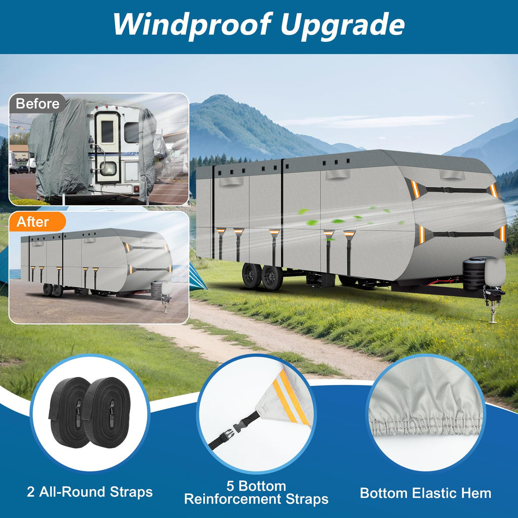 22-24 ft 500D Oxford Waterproof Travel Trailer Cover E917