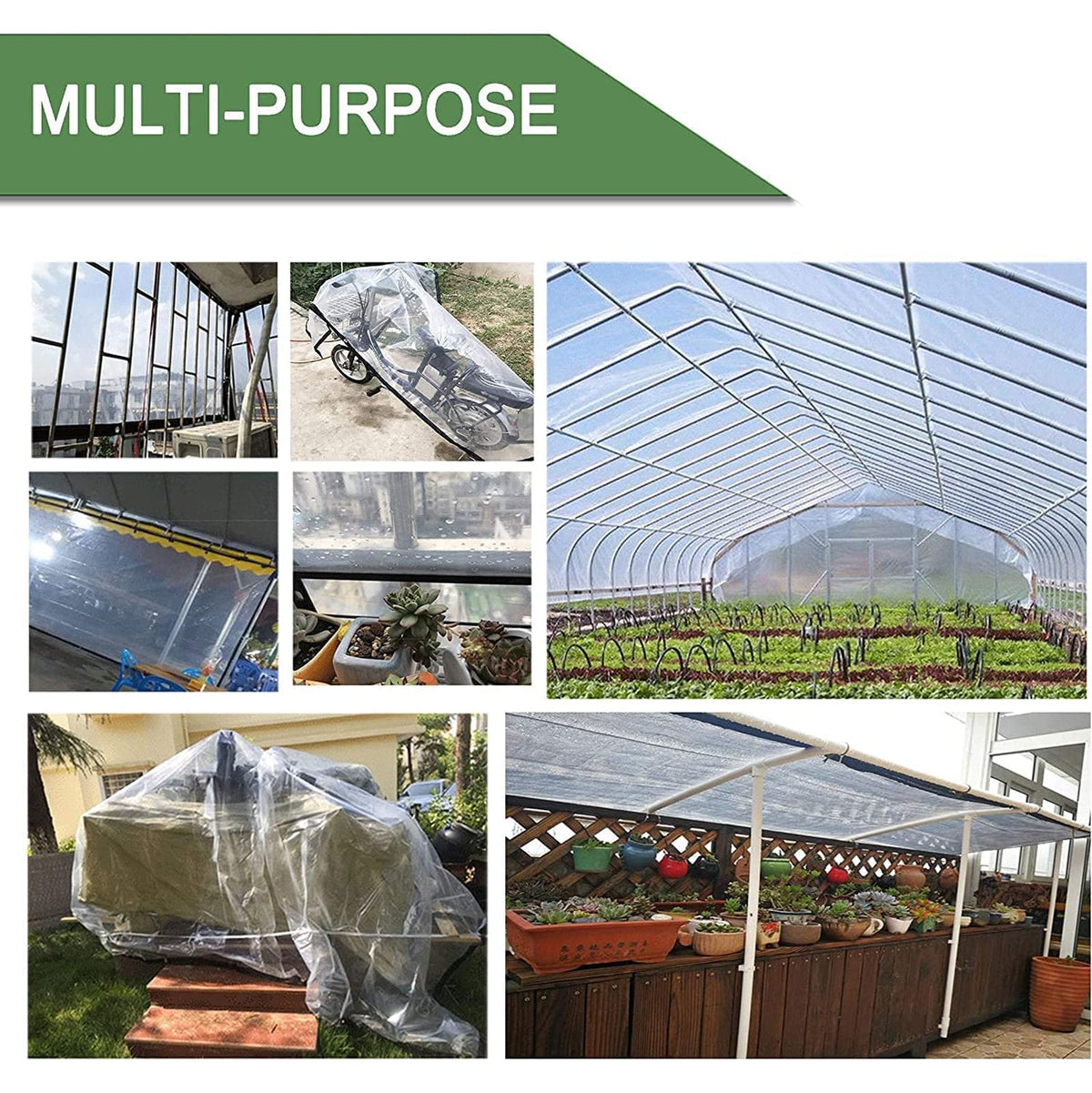 Heavy Duty Waterproof Clear 3x3ft Poly Tarp with Grommets Q971759