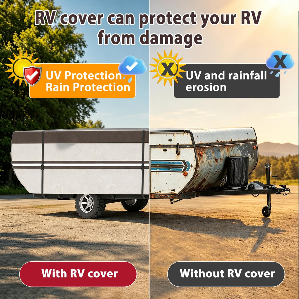 9 Layers Waterproof 14-16ft Pop Up Camper Cover W34321