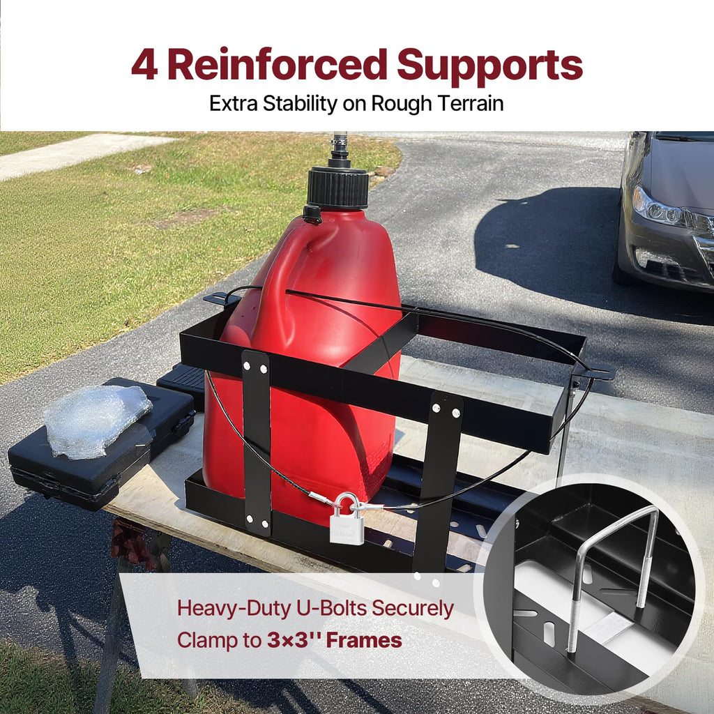 Heavy-Duty Fuel Jug Holder for Two 5 Gallon Gas Cans S417