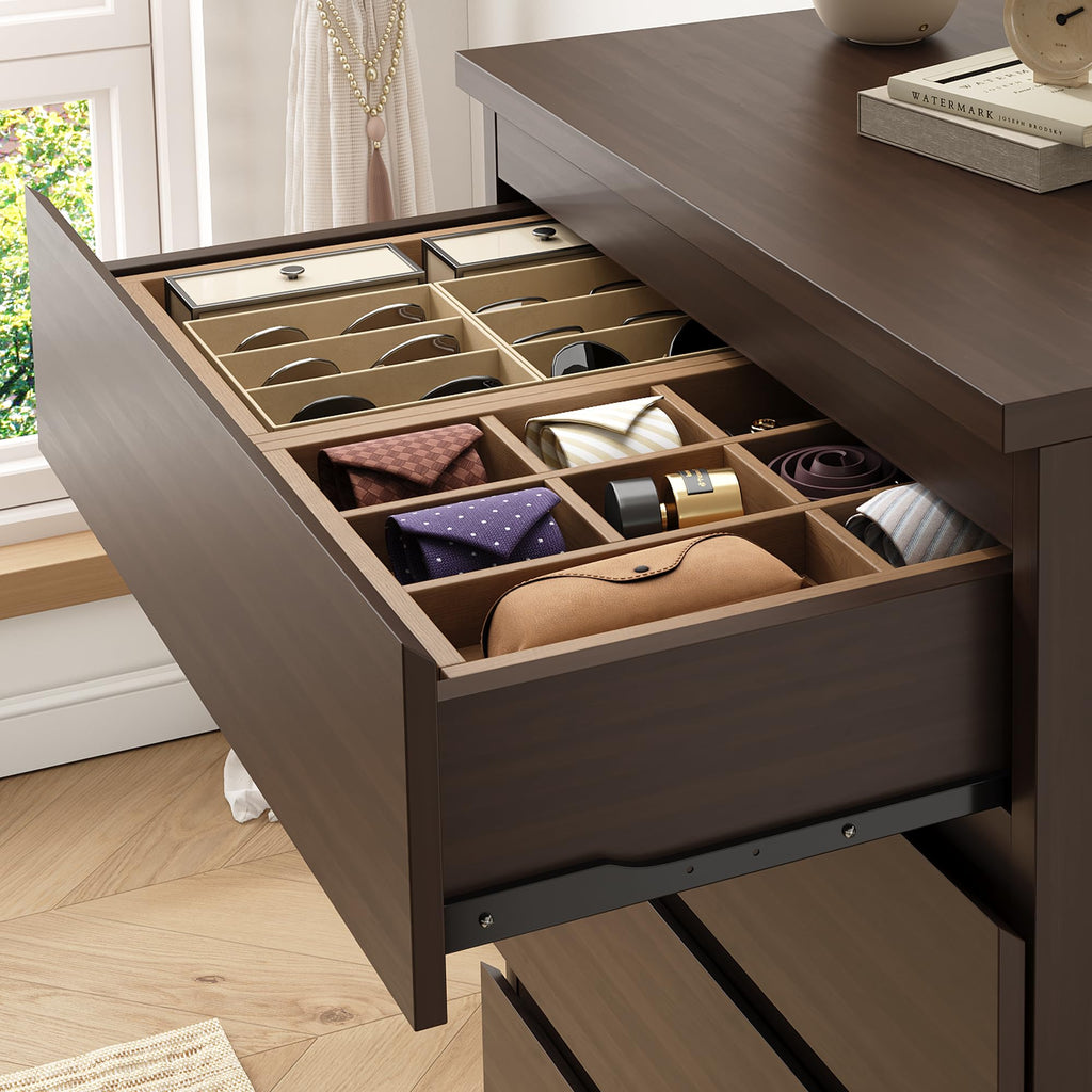 Brown 5 Drawer Wood Dresser R51417