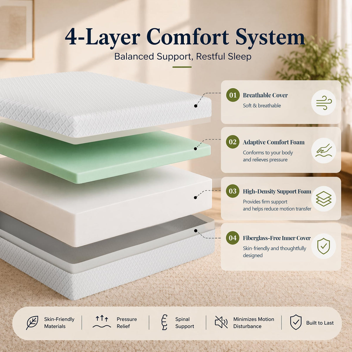 Twin Size 5 Inch Memory Foam Mattress V5901