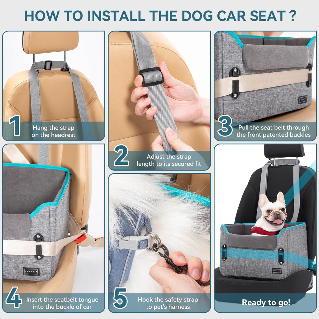 Foldable Dog Booster Car Seat with Safety Tether X22848