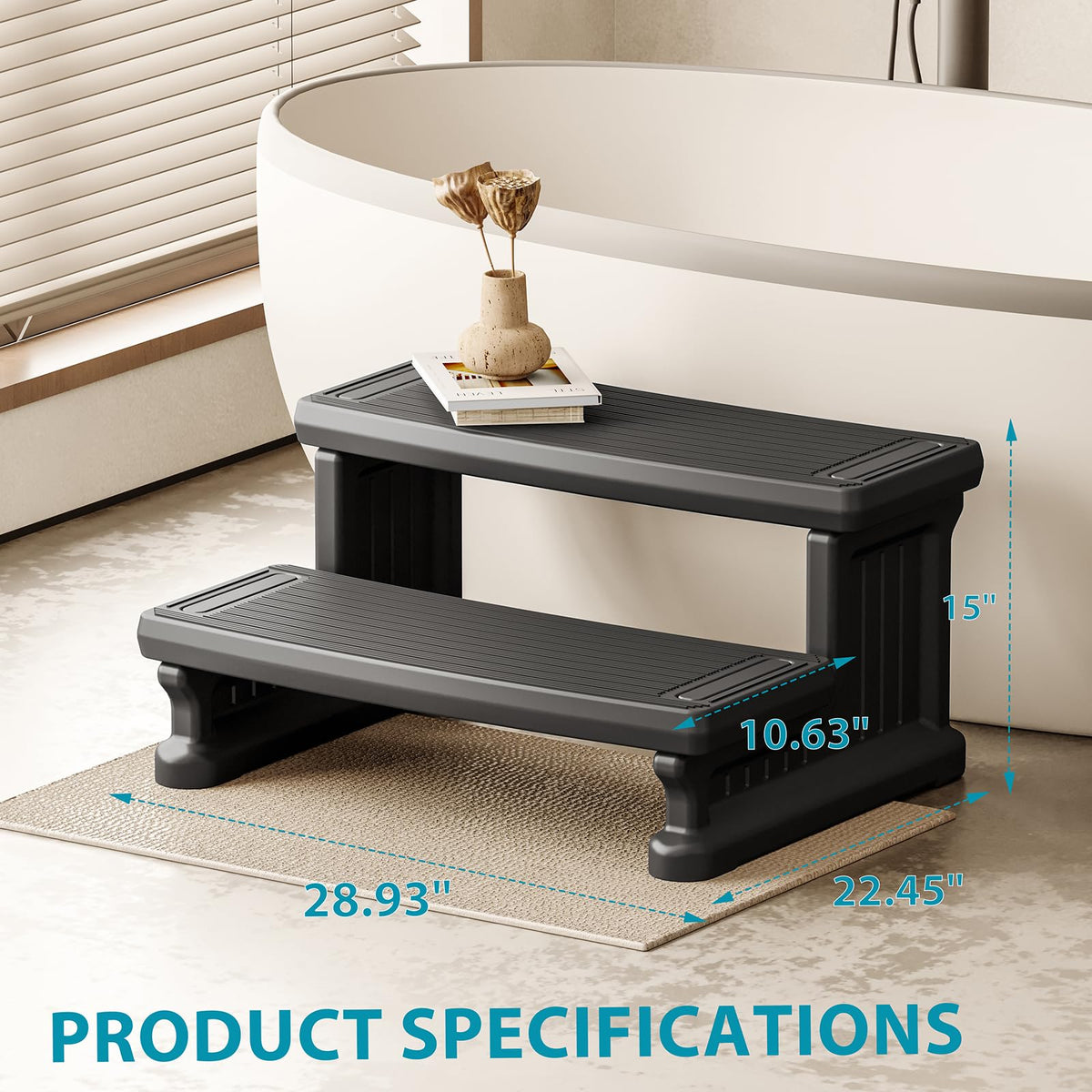 Non-Slip 2-Step Hot Tub Steps H8798