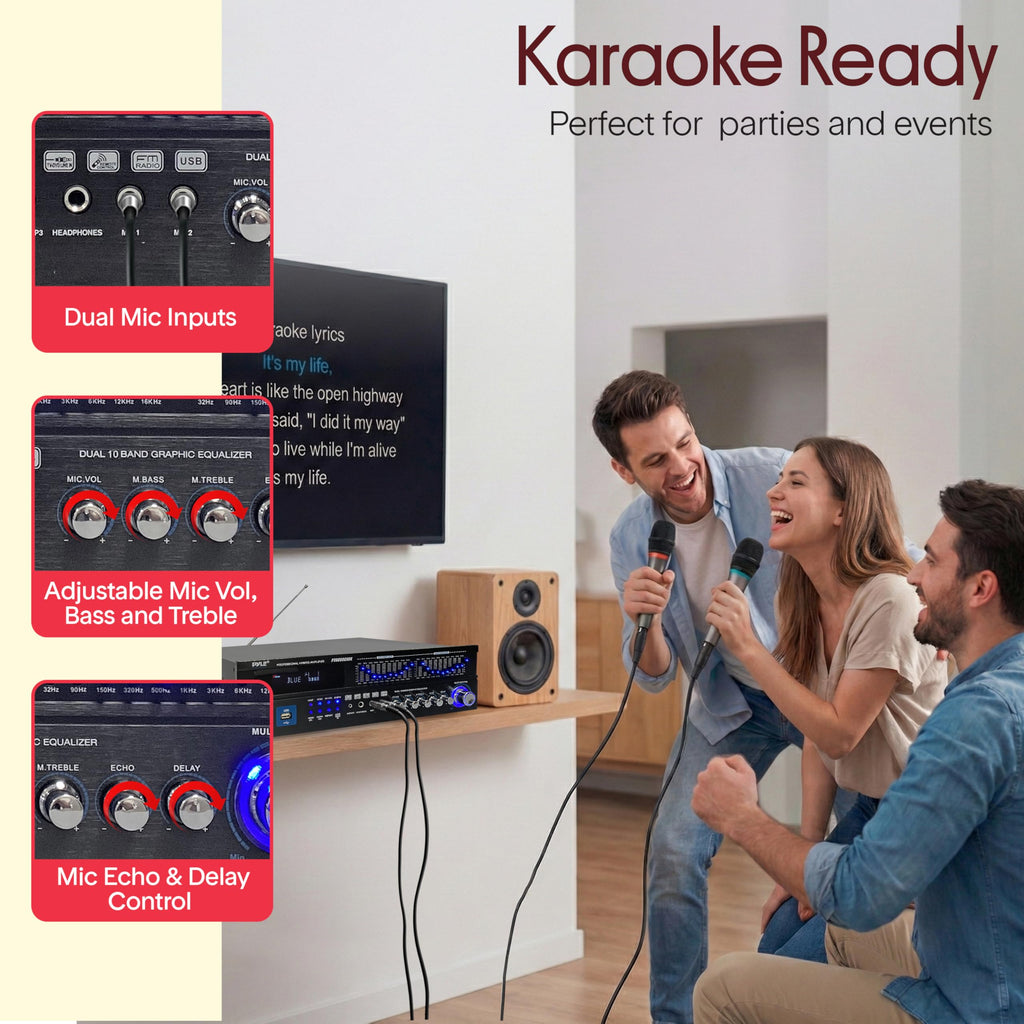 2000W 6-Channel Bluetooth Hybrid Home Amplifier T767