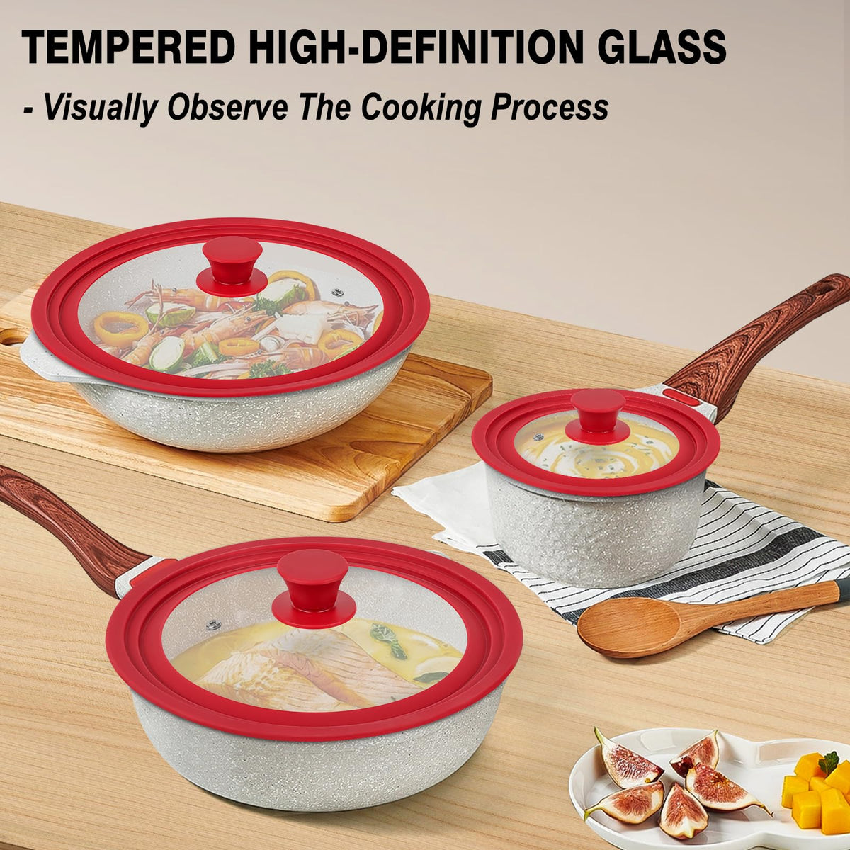Universal Tempered Glass Pan Lid with Silicone Edge A910851