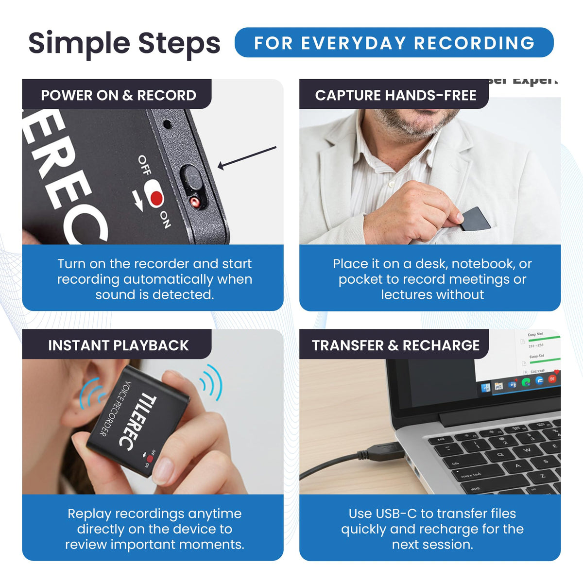 64GB USB-C Metal Body Digital Audio Recorder K5738