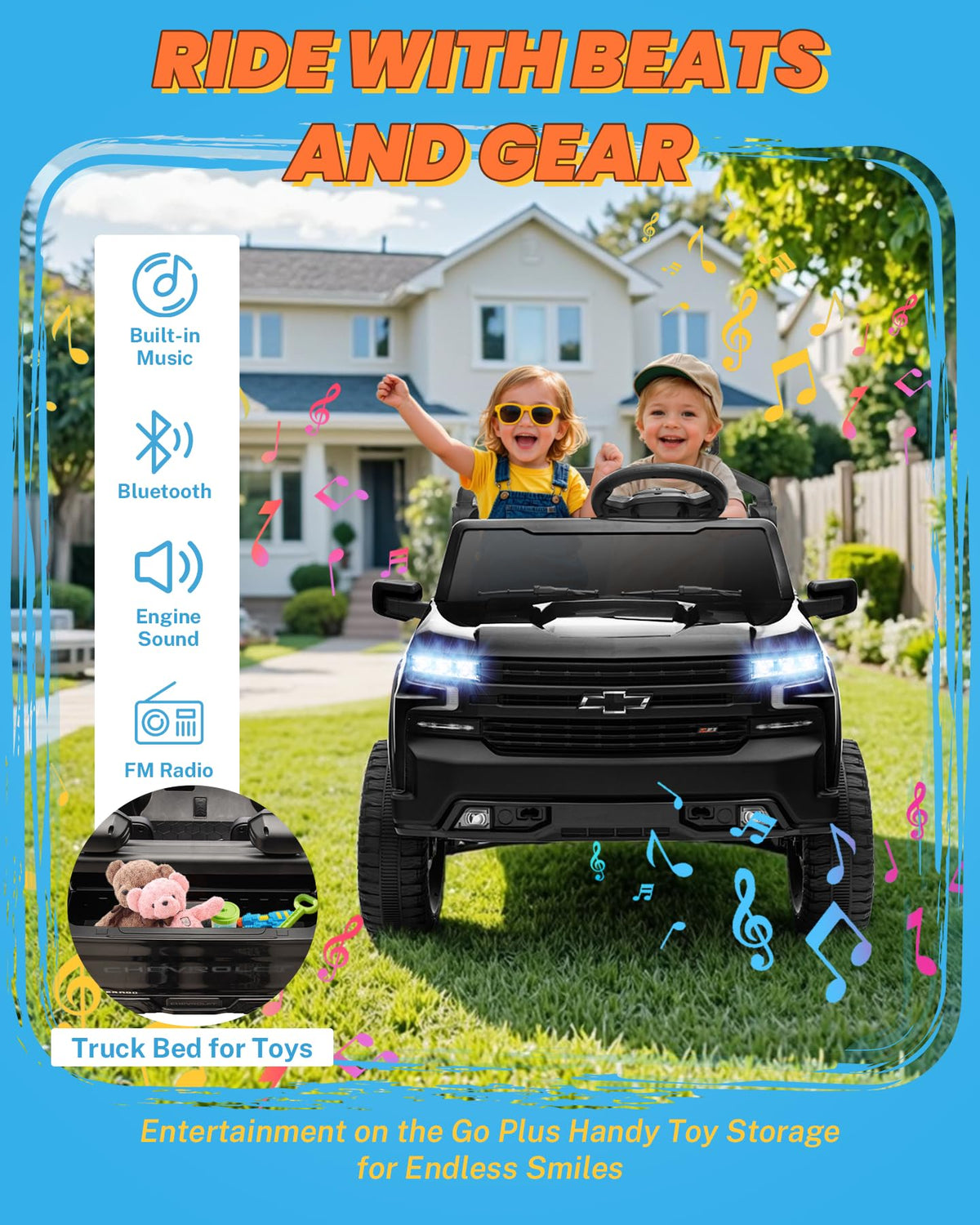 24V 2 Seater Ride on Car with Remote Control, Black A235
