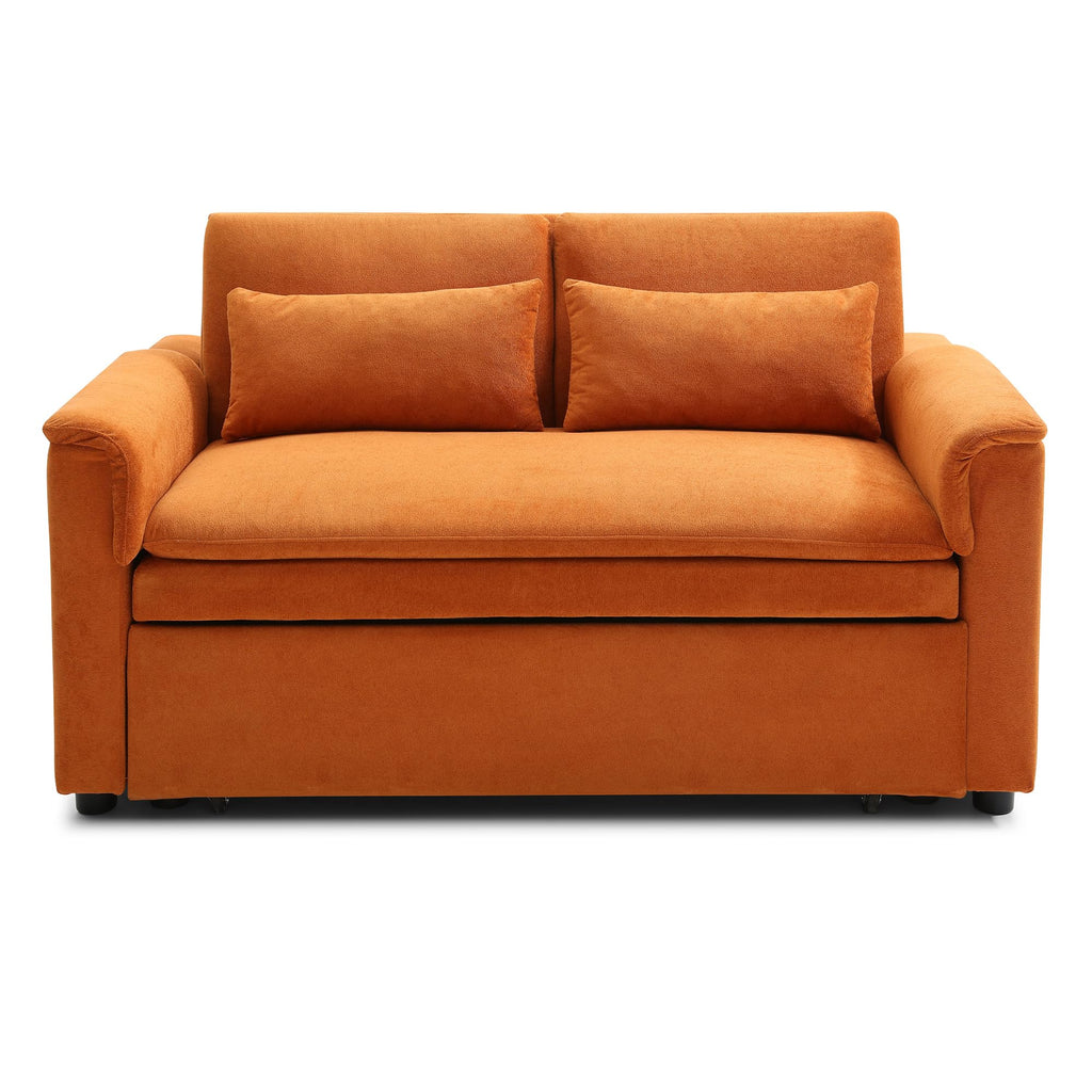 Orange Velvet Sleeper Sofa Q31752