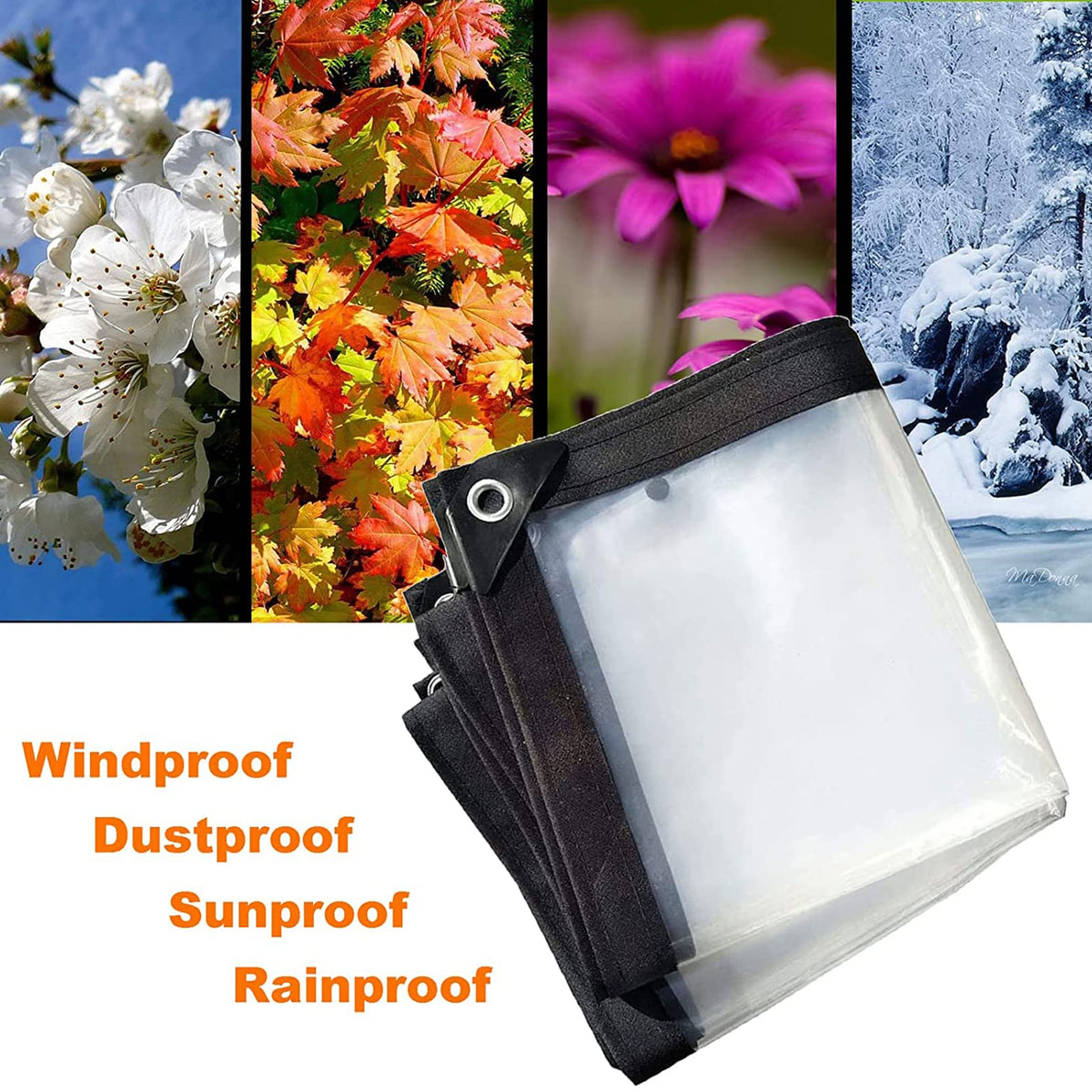 Heavy Duty Waterproof Clear 3x3ft Poly Tarp with Grommets Q971759