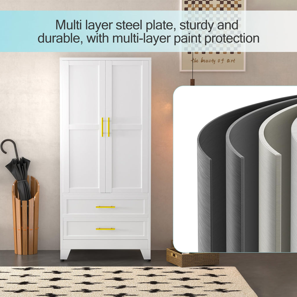 Metal Armoire Wardrobe Closet L9144