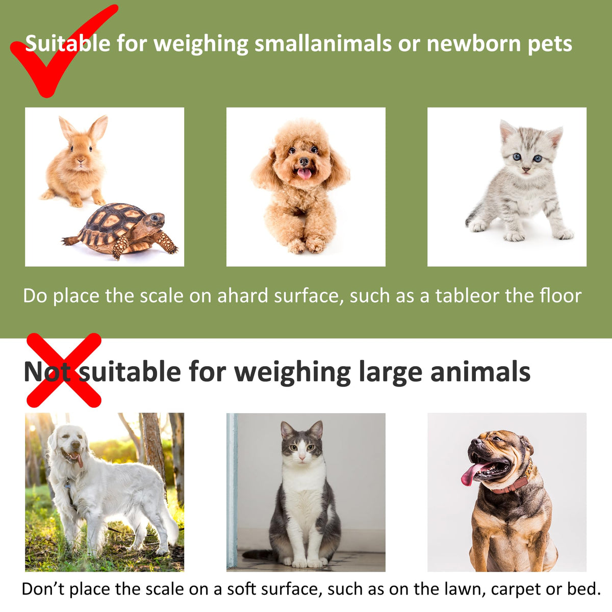 Portable Digital Pet Scale with Hold & Tare Function X4080