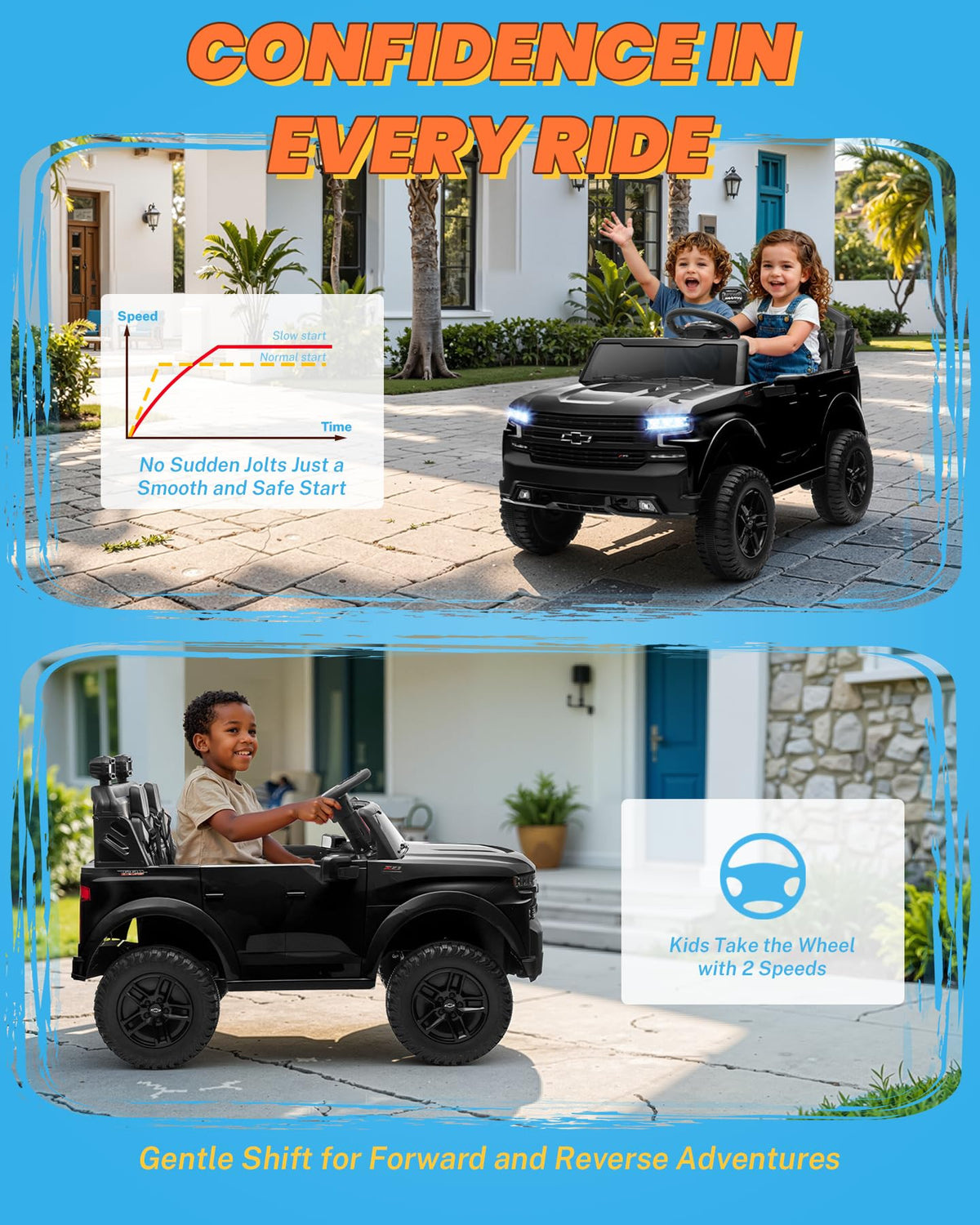 24V 2 Seater Ride on Car with Remote Control, Black A235