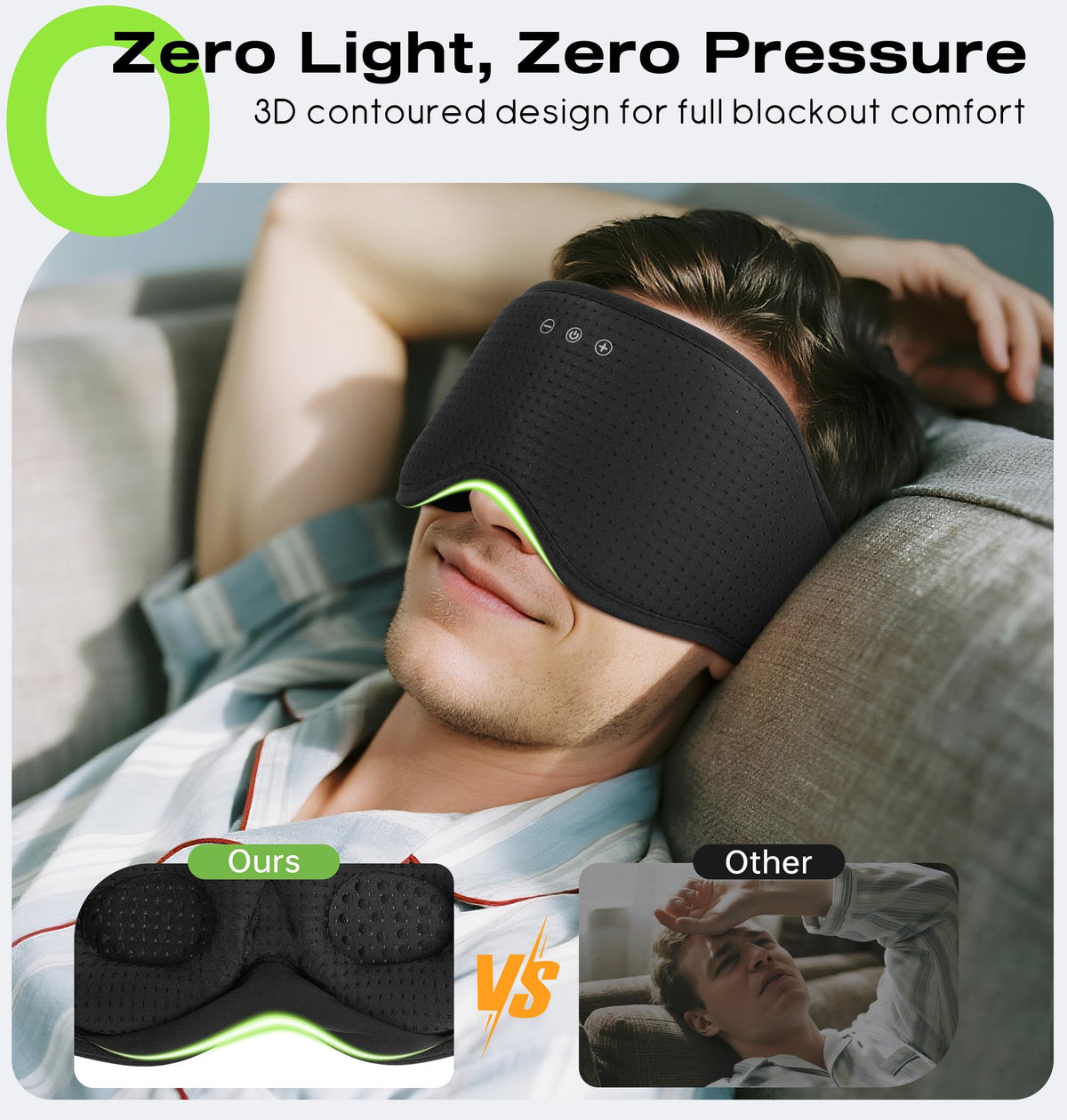Bluetooth Sleep Headphones with 3D Eye Mask G65404