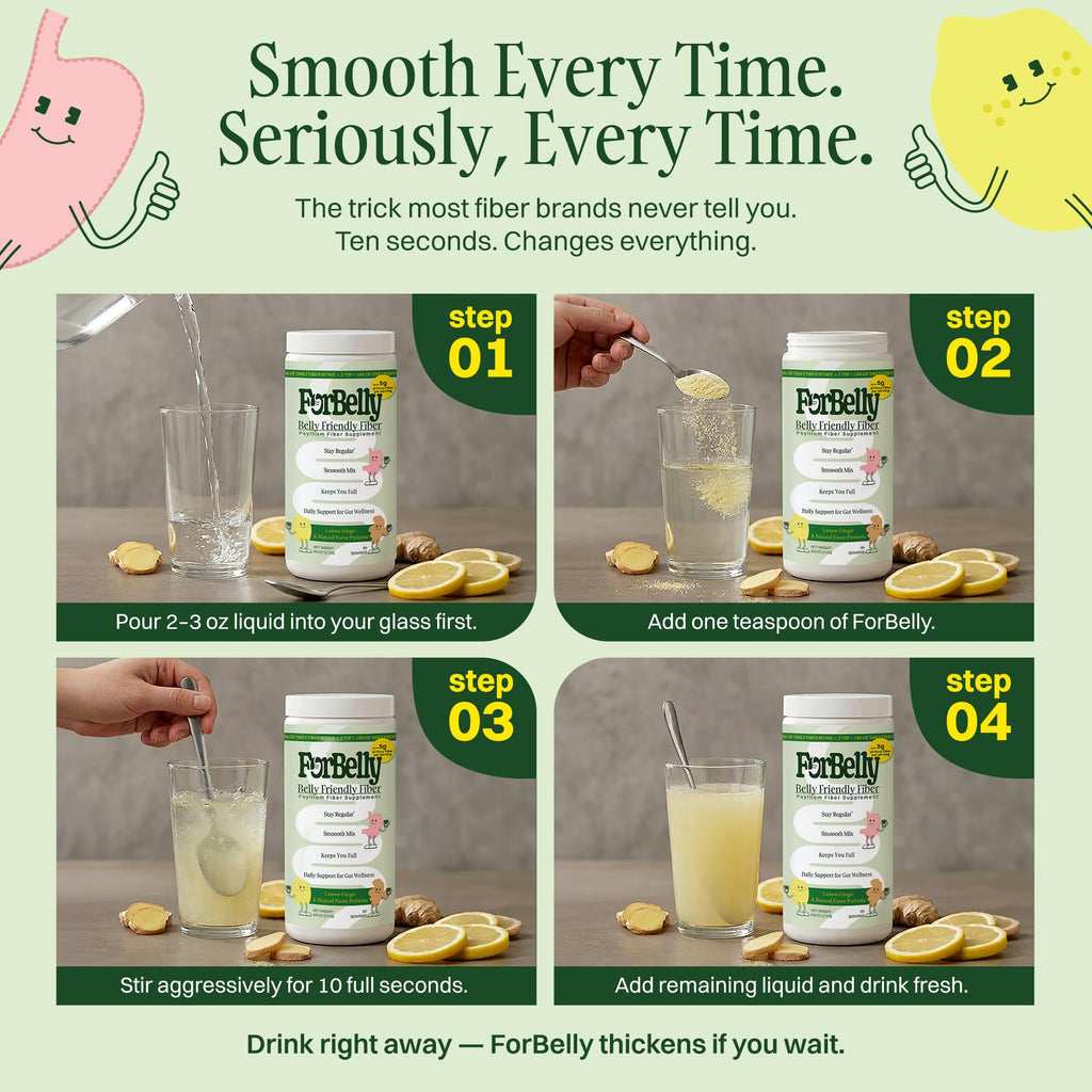 Lemon Ginger Psyllium Husk Fiber Powder Drink Mix U431