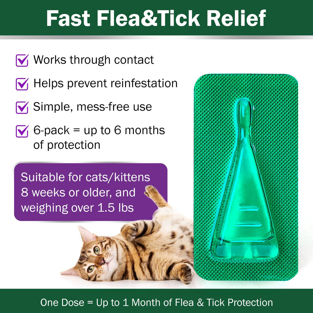 Cat Flea and Tick Prevention 6-Month Supply K7507