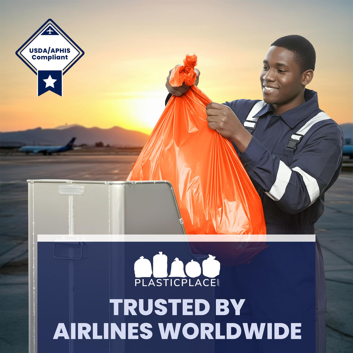 42 Gallon 3.0 Mil Orange Heavy Duty Contractor Trash Bags 50 Count S21549