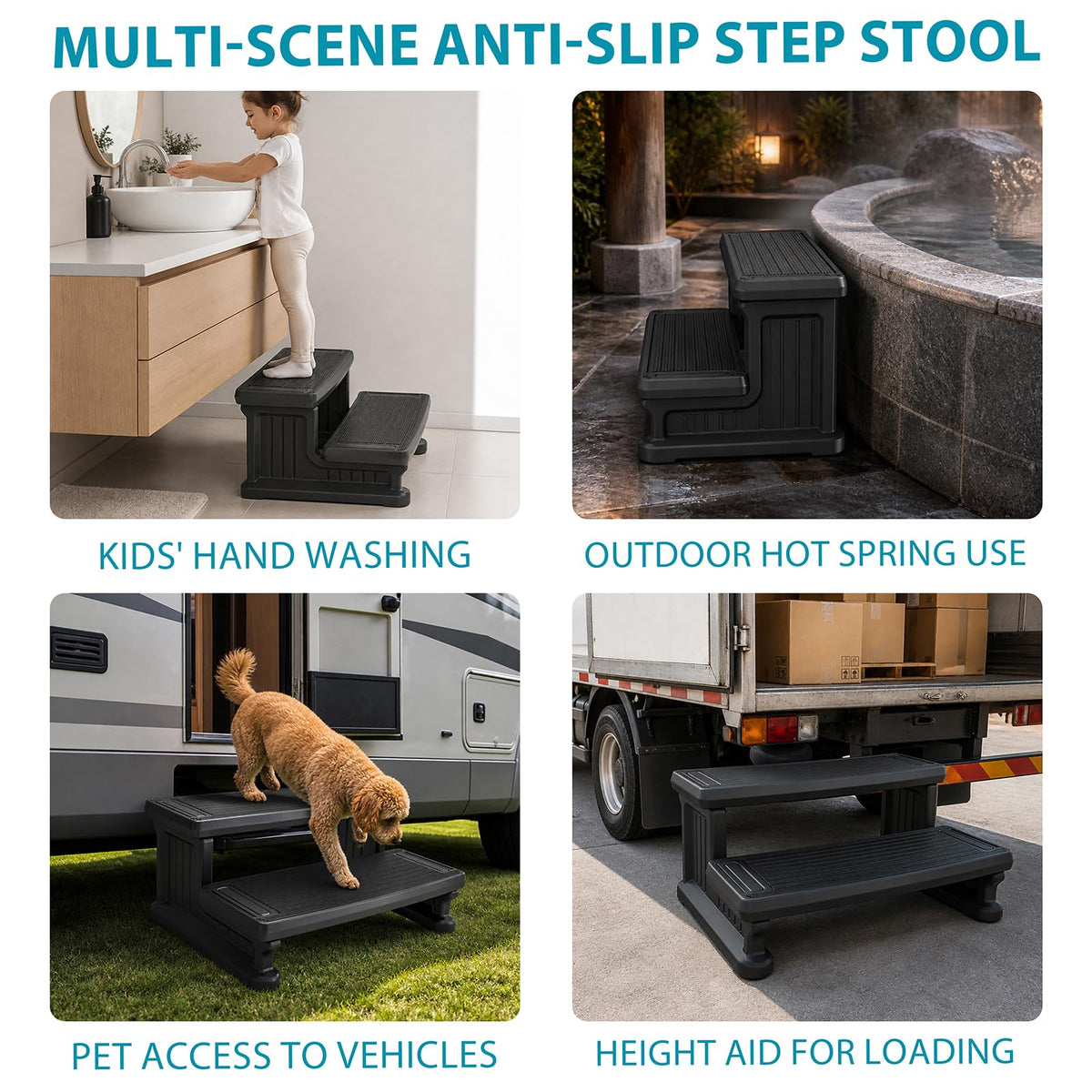 Non-Slip 2-Step Hot Tub Steps H8798