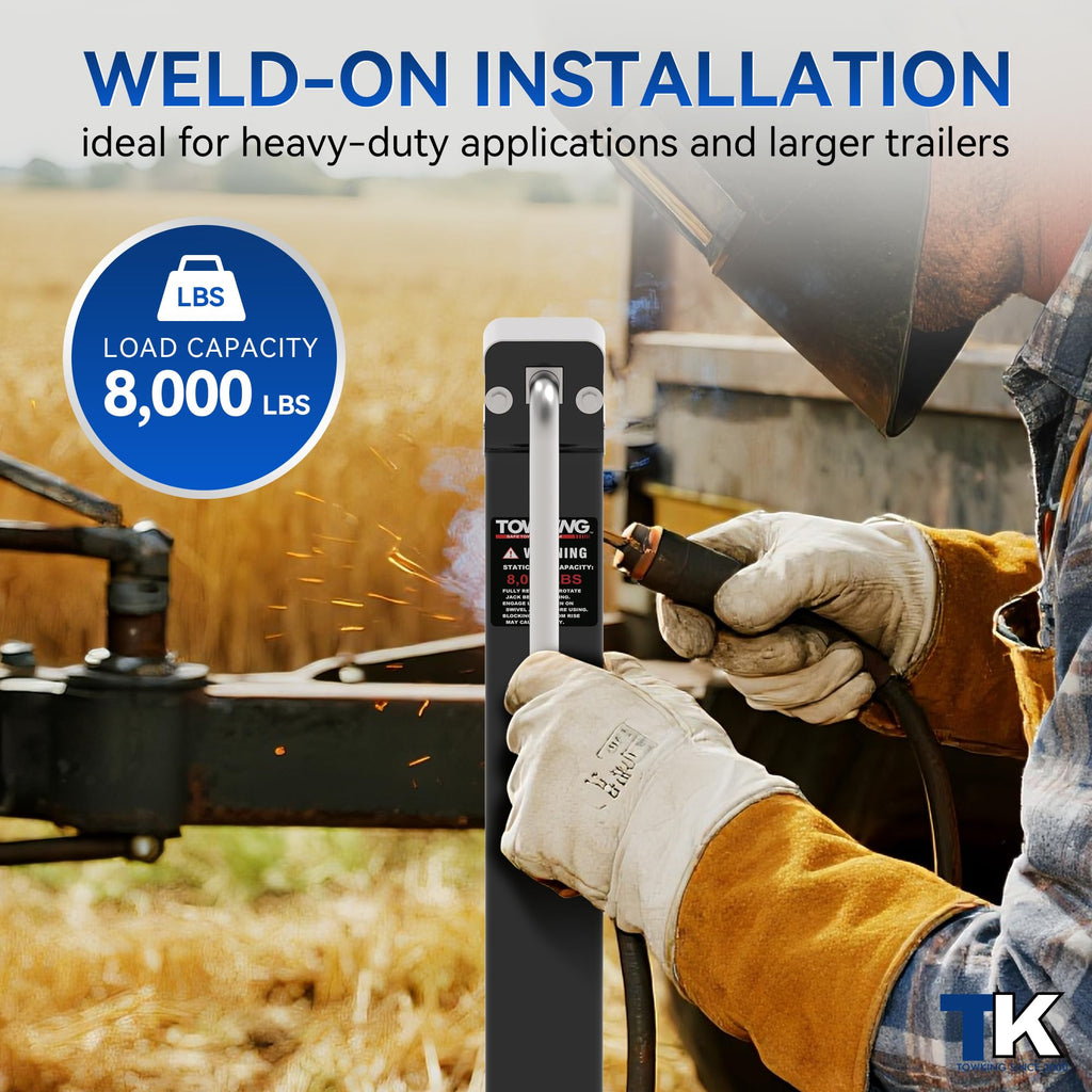15" Lift Heavy Duty Weld On Trailer Jack O17492