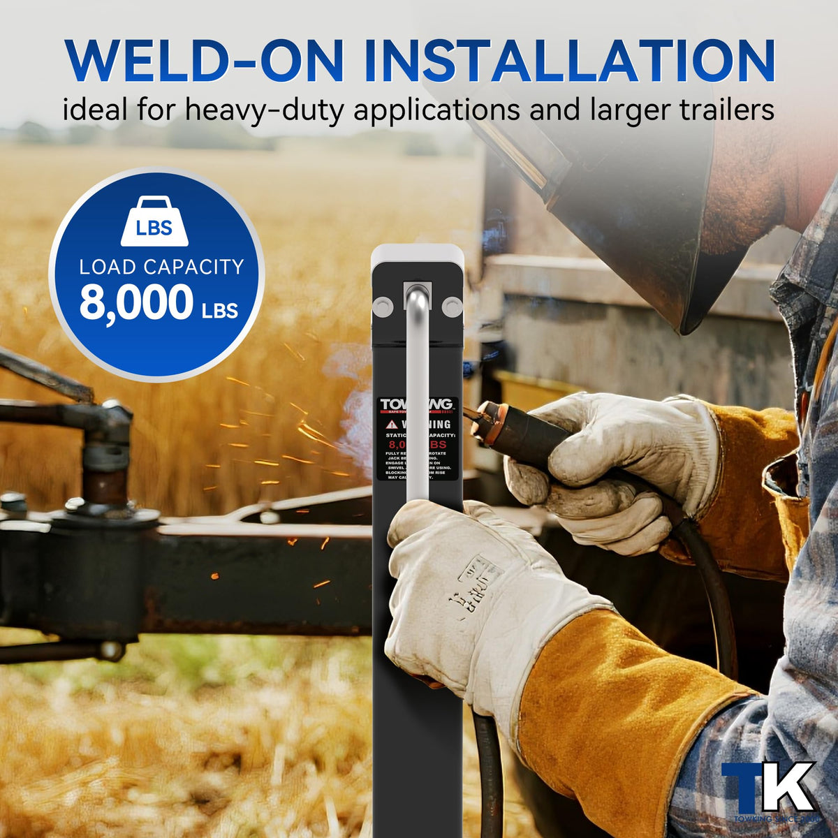 15" Lift Heavy Duty Weld On Trailer Jack O17492