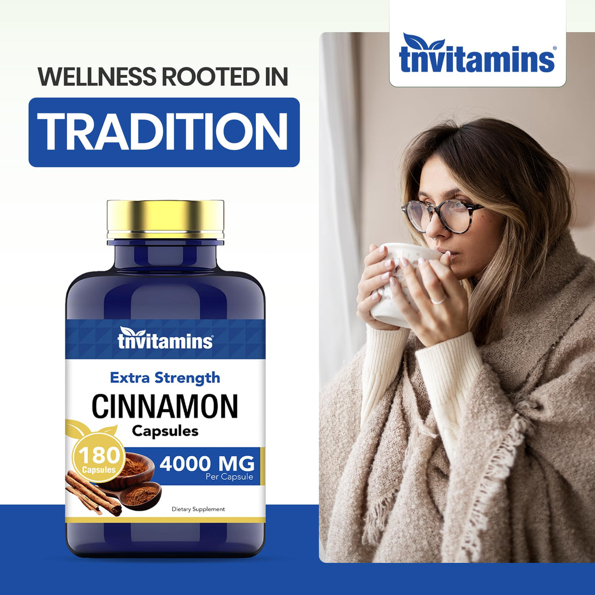 Cinnamon Capsules 4,000 mg Equivalent 180 Capsules C610