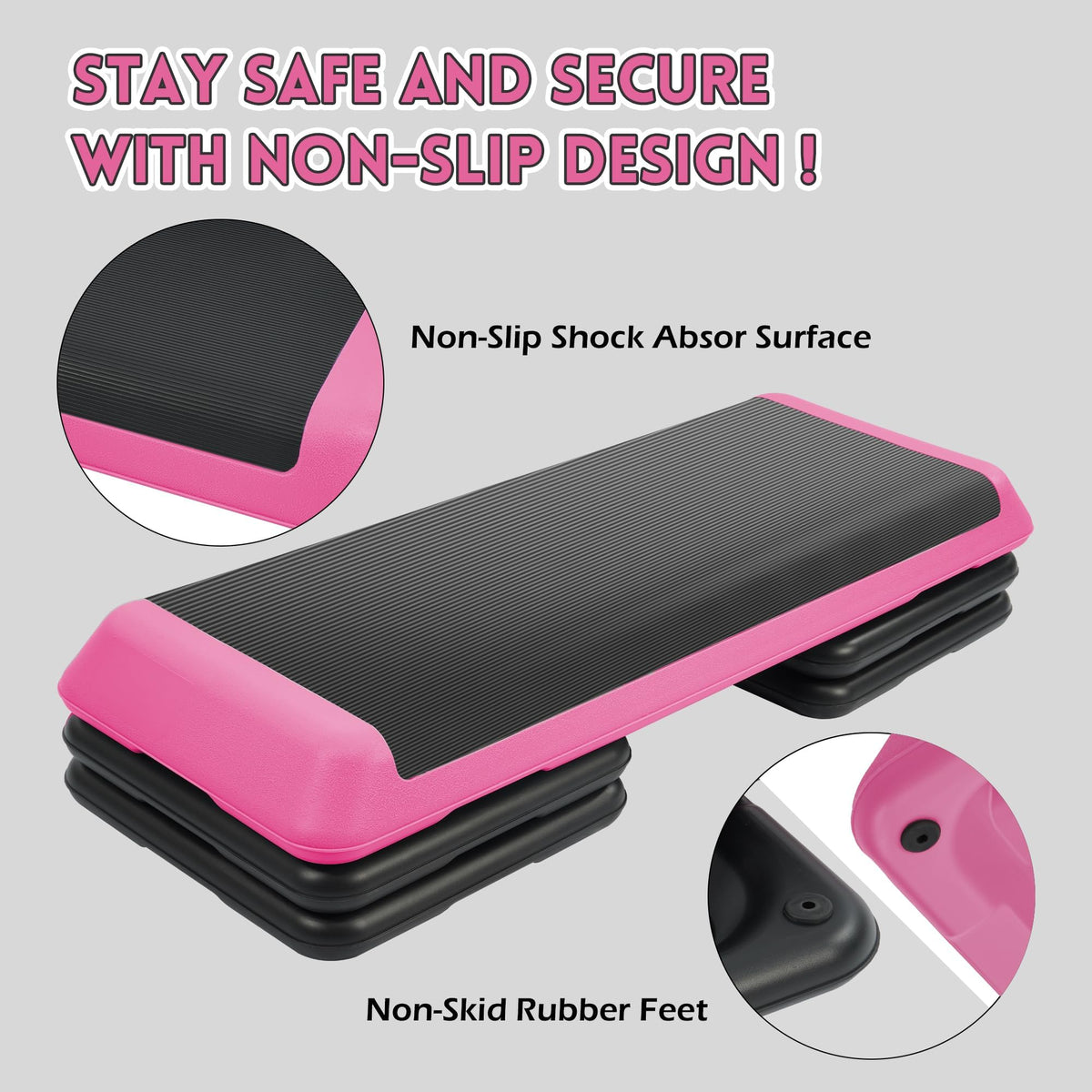 Adjustable Step Aerobic Platform with Risers F644183