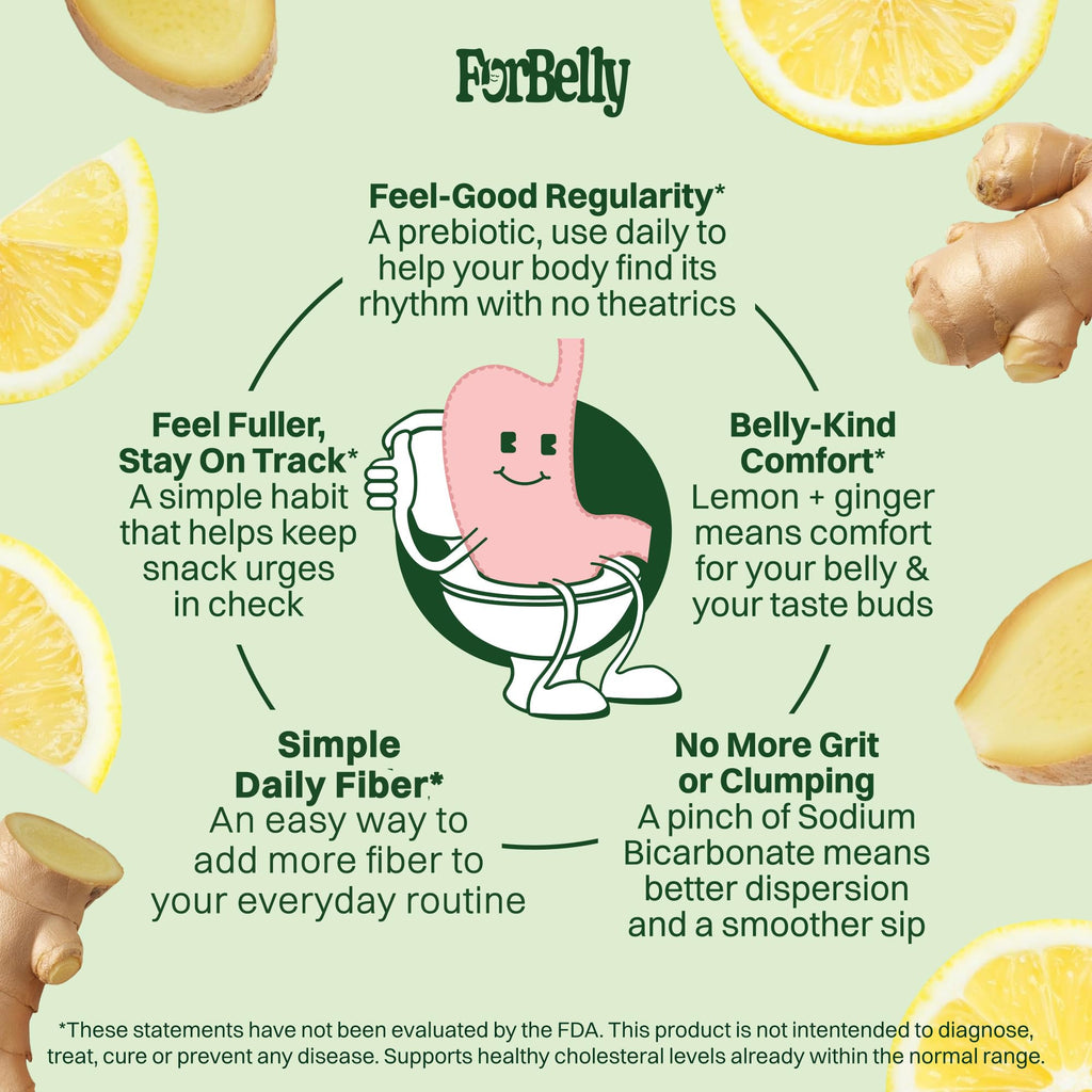 Lemon Ginger Psyllium Husk Fiber Powder Drink Mix U431
