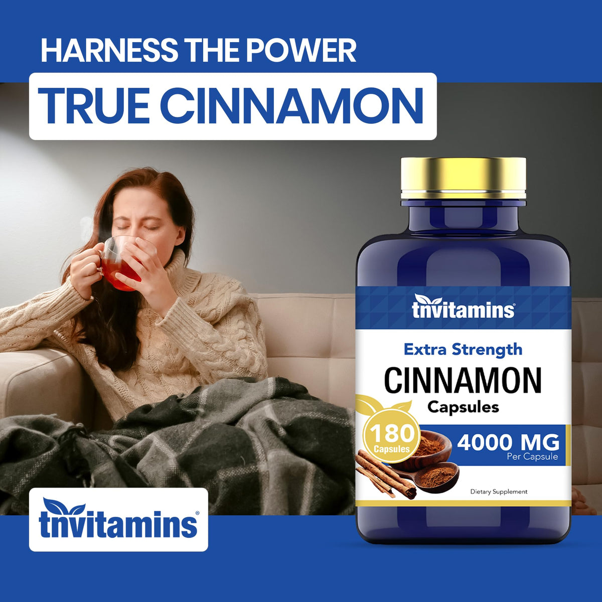Cinnamon Capsules 4,000 mg Equivalent 180 Capsules C610