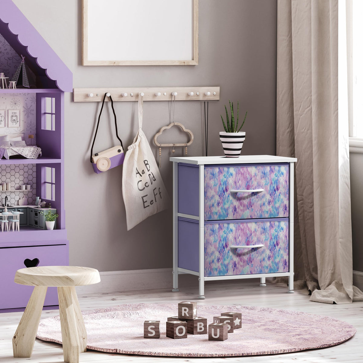 2-Drawer Kids Nightstand N881