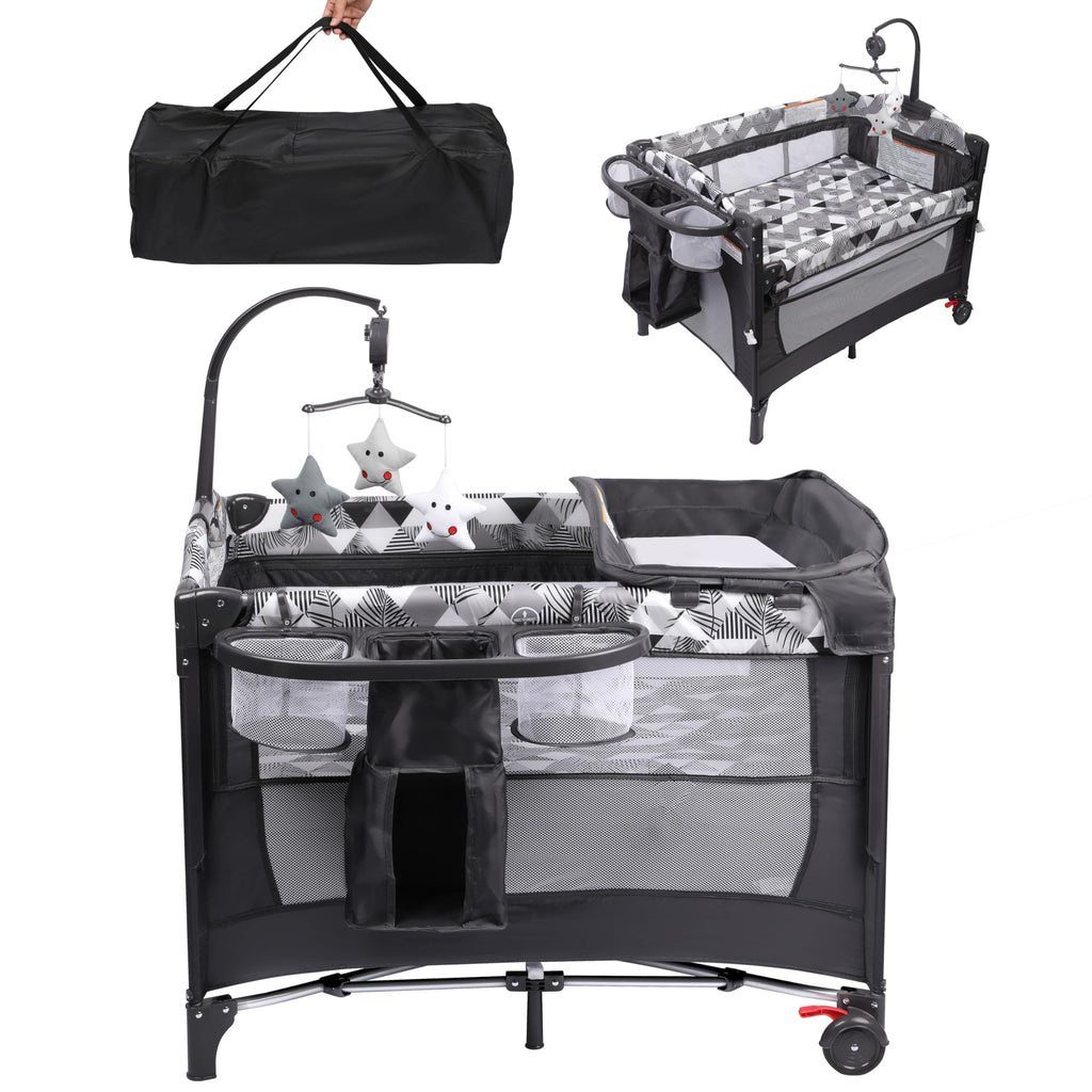 5-in-1 Baby Bassinet Bedside Sleeper with Changing Table S21236