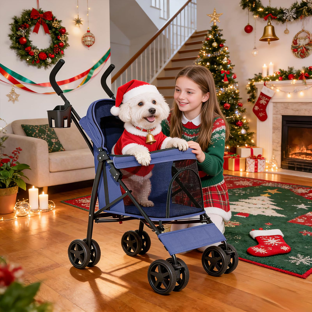 Navy Blue Pet Stroller B727955